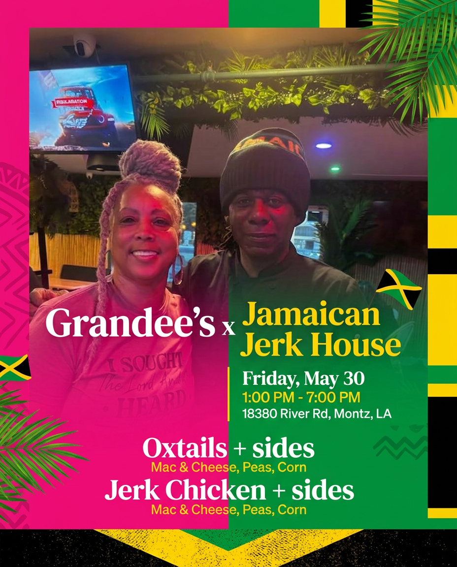 Grandee's × Jamaican Jerk House event flyer